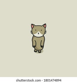 cute cat character logo design with various expressions. vector illustration.