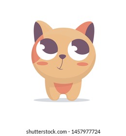 cute cat character is looking up vector