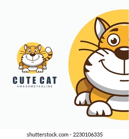 cute cat character mascot design template