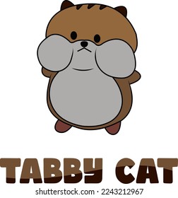 cute cat character, named tabby cat