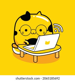 profesión de programador de personajes de gatos lindos