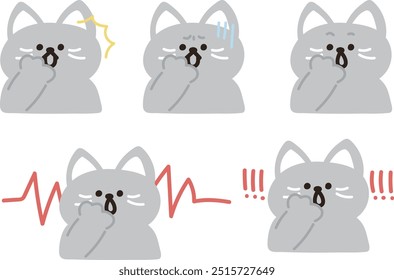 personagem gato bonito surpreso e choque