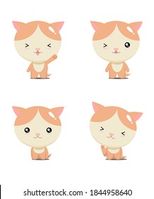 cute cat character vector design