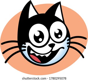 Carácter de gato bonito. Ilustración vectorial.