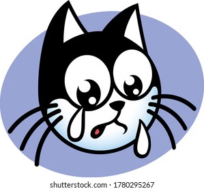 Carácter de gato bonito. Ilustración vectorial.
