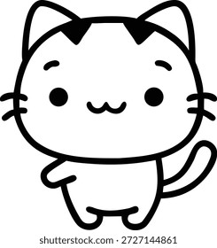 Cute Cat Character Vector Kawaii Style Pastel Colors Illustration Design