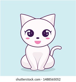 Cute cat characters with happy expressions vector illustration