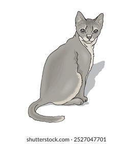 Personajes lindos del gato que juegan felizmente