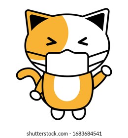 Cute cat characters using masks