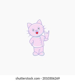 cute cat chef illustration in cartoon style