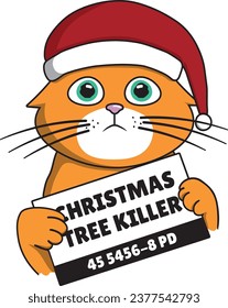 Cute cat christmas tree killer