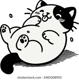 cute cat chubby kitten kitty fluffy vector illustration