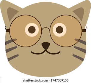 Cute cat clipart. Cute cat illustration isolated on white background.
