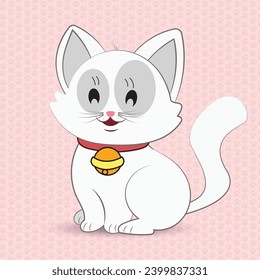 Cute Cat Color Drawing illustration