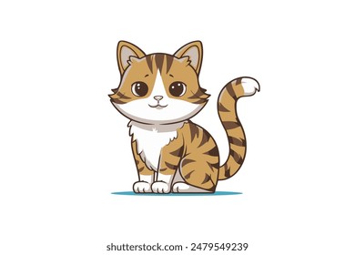 Lindo gato color Vector diseño tigre elegante.