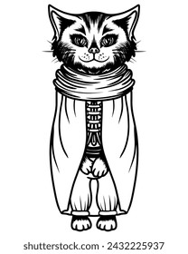 Cute cat coloring book or active page. Pet cat coloring book. Hand draw animal vector