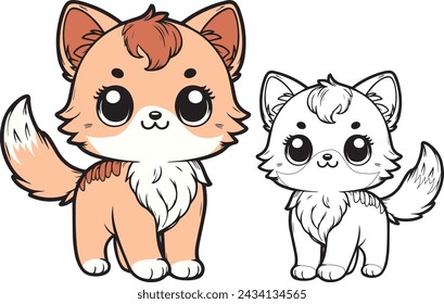 cute cat coloring book kids
