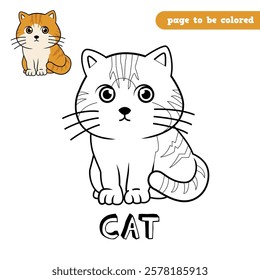 Cute Cat Coloring Book for Kids – EPS Vector