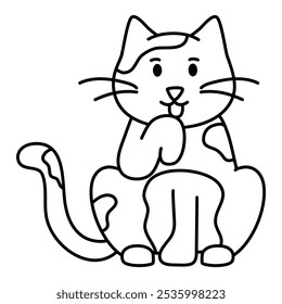 cute Cat coloring book or page for children