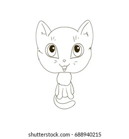 Cute Cat coloring Page