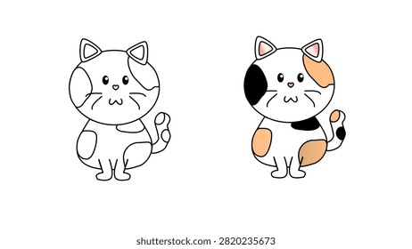 Cute cat coloring page