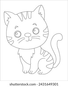 cute cat coloring page for kids