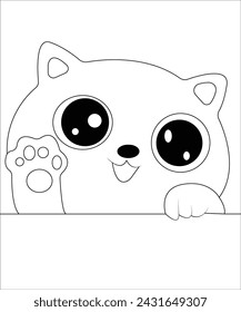 cute cat coloring page for kids