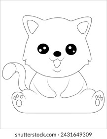 cute cat coloring page for kids