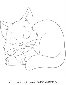 cute cat coloring page for kids