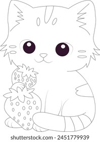 cute cat coloring page for kids