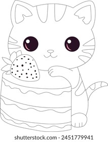 cute cat coloring page for kids