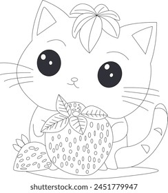 cute cat coloring page for kids