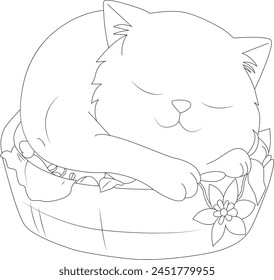 cute cat coloring page for kids