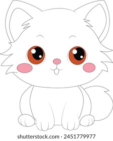 cute cat coloring page for kids