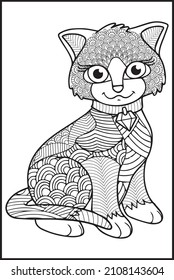 Cute cat coloring pages to print for kids