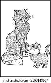 Páginas de color de gatos cortos para imprimir para los niños
