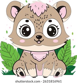 Cute cat coloring vector illustration