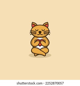 cute cat concept logo design