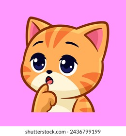 cute cat confused emotes sticker vetor cartoon illustration