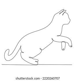 
Cute Cat Continuous Line Drawing. Simple Hand Drawn Vector Illustration. Isolated on a White-White Background. Perfect Design Element for Posters, Cards, Invitations, T-shirt Prints, Wall Decorations