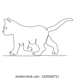 
Cute Cat Continuous Line Drawing. Simple Hand Drawn Vector Illustration. Isolated on a White-White Background. Perfect Design Element for Posters, Cards, Invitations, T-shirt Prints, Wall Decorations