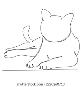 
Cute Cat Continuous Line Drawing. Simple Hand Drawn Vector Illustration. Isolated on a White-White Background. Perfect Design Element for Posters, Cards, Invitations, T-shirt Prints, Wall Decorations