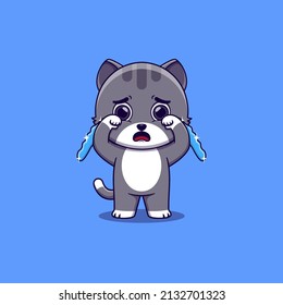 gato lindo llorando de lágrimas
