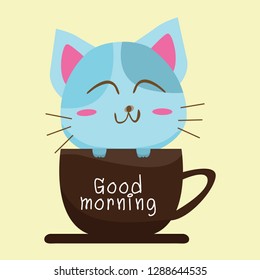Cute cat in the cup