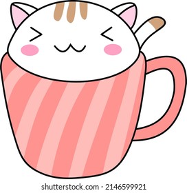 cute cat in the cup