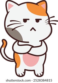 Cute Cat with Cynical Face Illustration