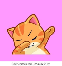 a cute cat dance cool dab emotes sticker vector cartoon illustration