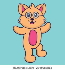 Cute cat is dancing character