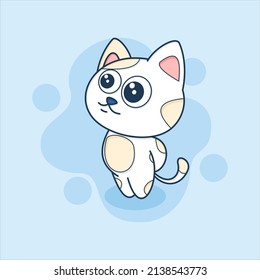 cute cat day dreaming vector