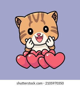 cute cat design with love sign